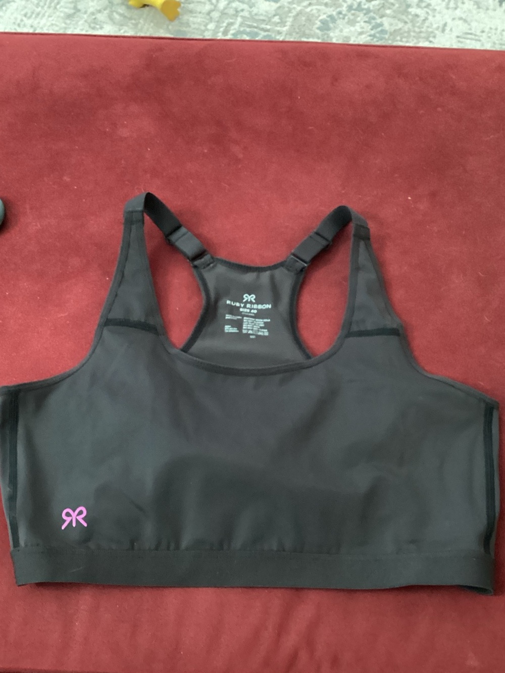 Ruby Ribbon Black Activewear Sports Bra